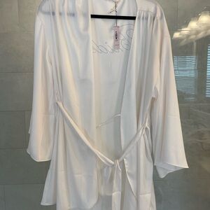 Victoria's Secret White Satin Bride Robe